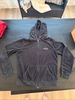 Vintage Von Dutch Sweater Women Size XL Black Full Zip Hoodie Cotton Poly Blend